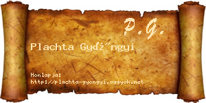 Plachta Gyöngyi névjegykártya