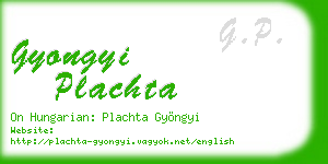 gyongyi plachta business card